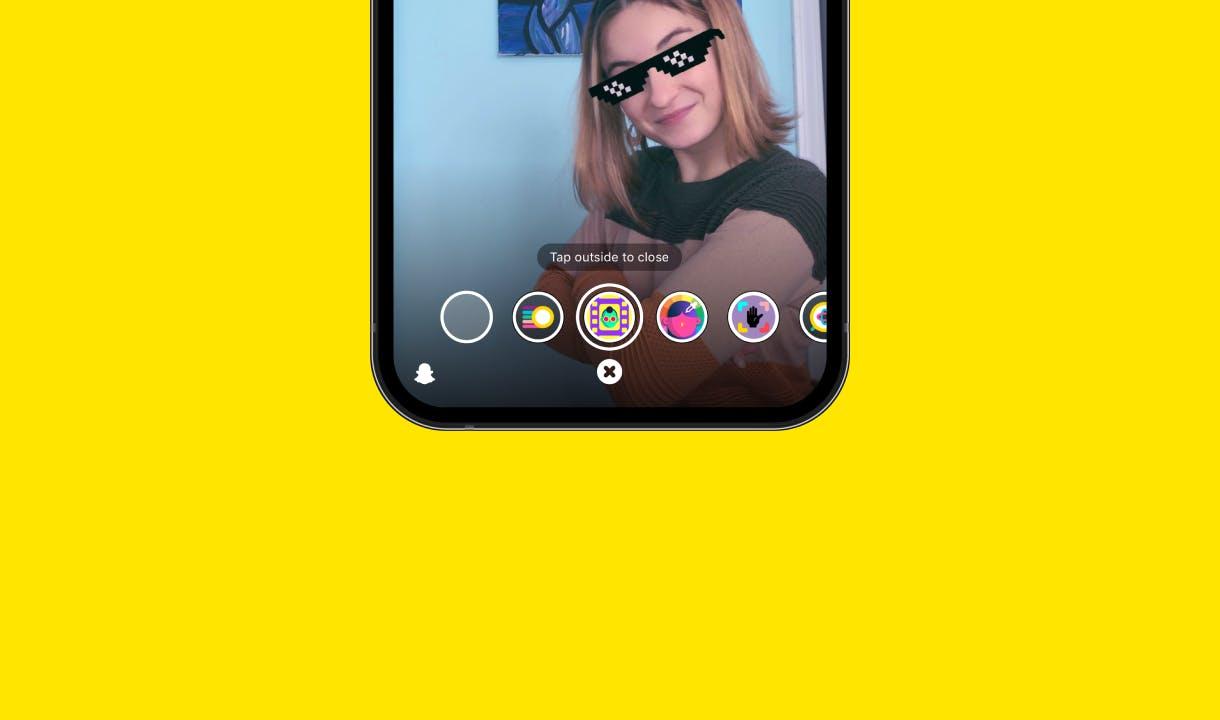 Screen to set up your lense during a livestream on Yubo